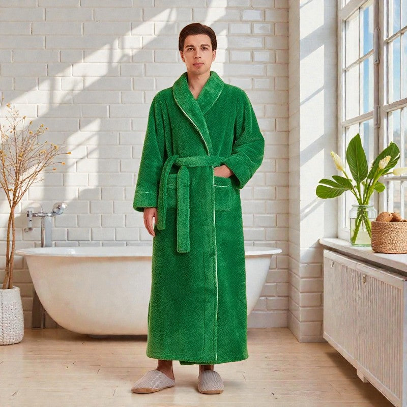 Peignoir homme polaire vert