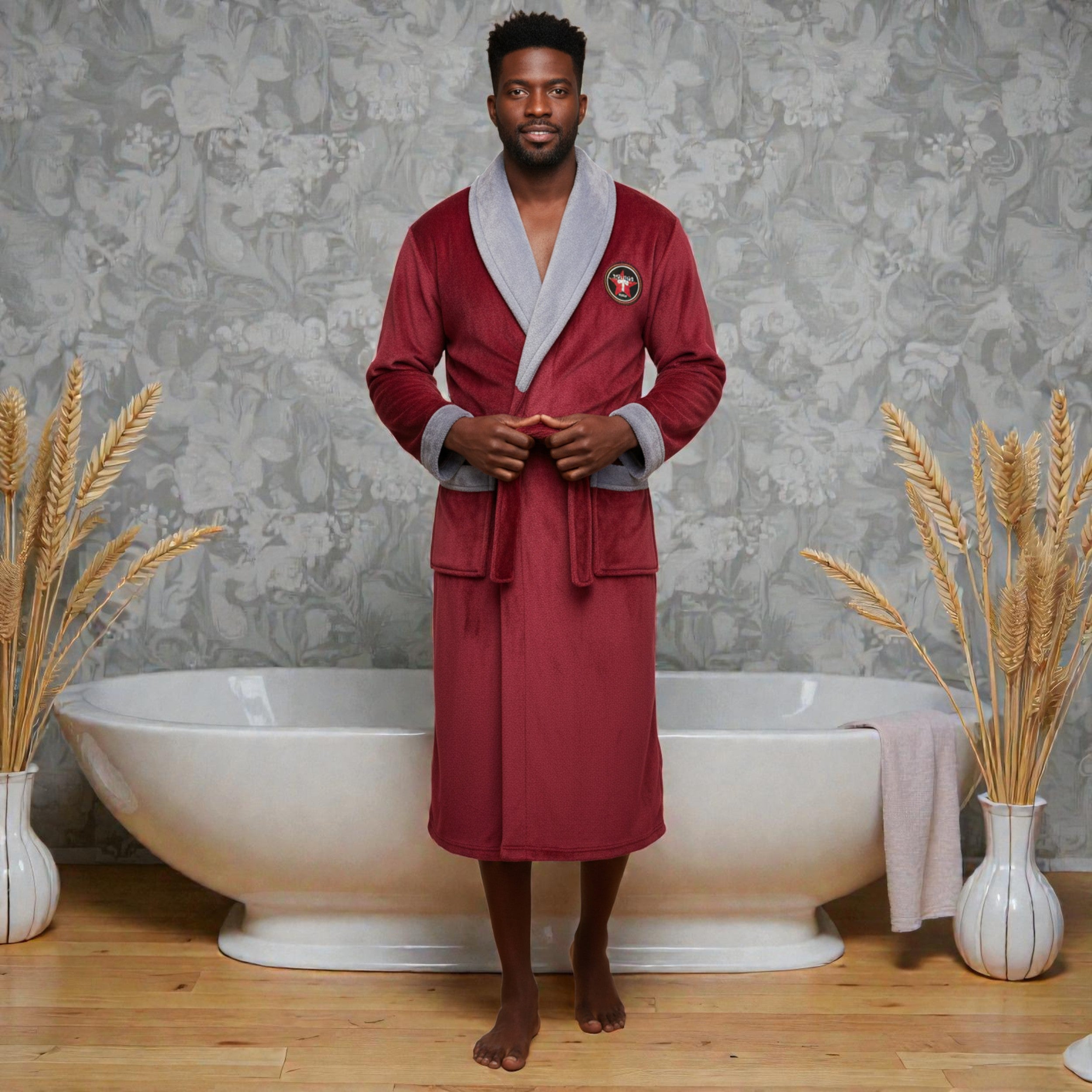 Peignoir polaire homme - Bordeaux
