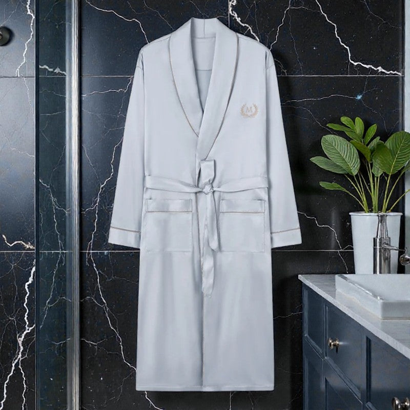 Peignoir Satin Homme | Bleu clair