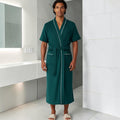 Peignoir Homme | Vert Éponge Manches Courtes