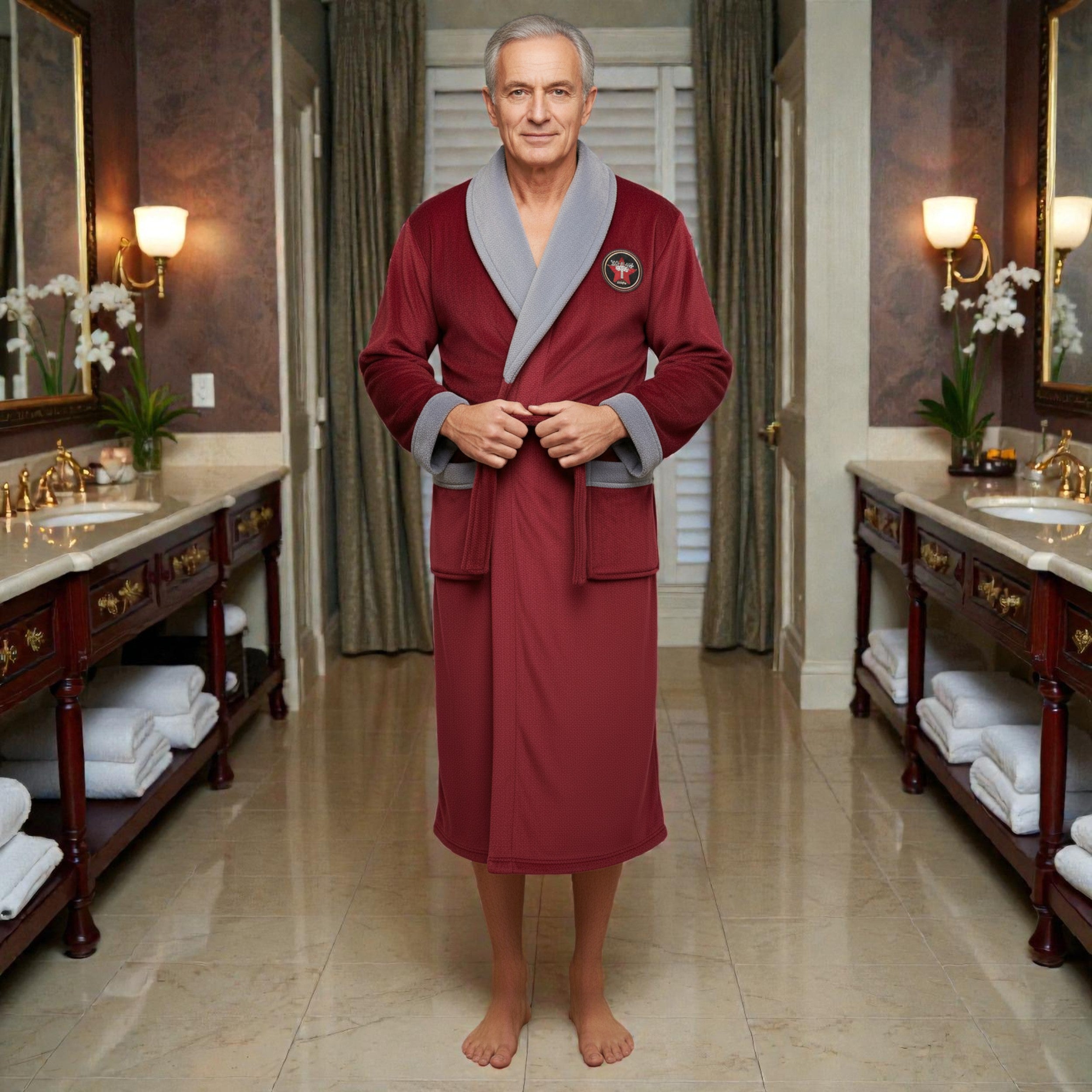 Peignoir polaire homme - Bordeaux