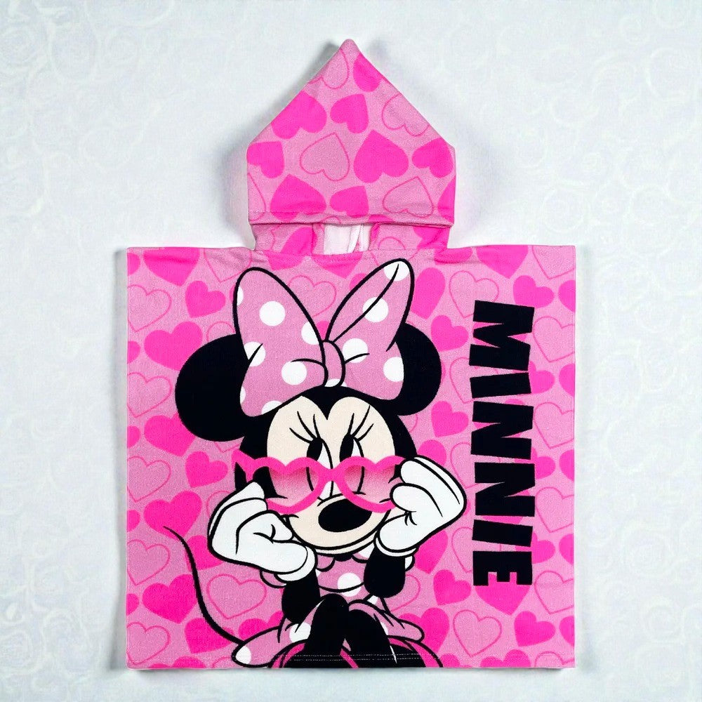 Cape de bain enfant Minnie rose