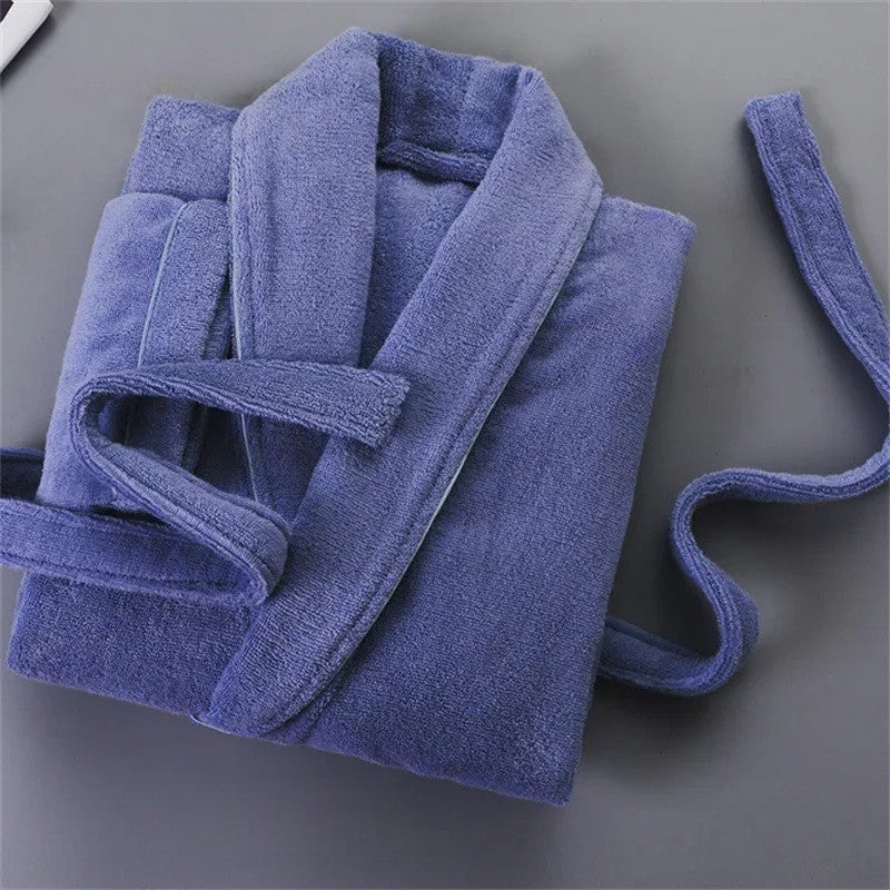 Peignoir femme éponge bleu