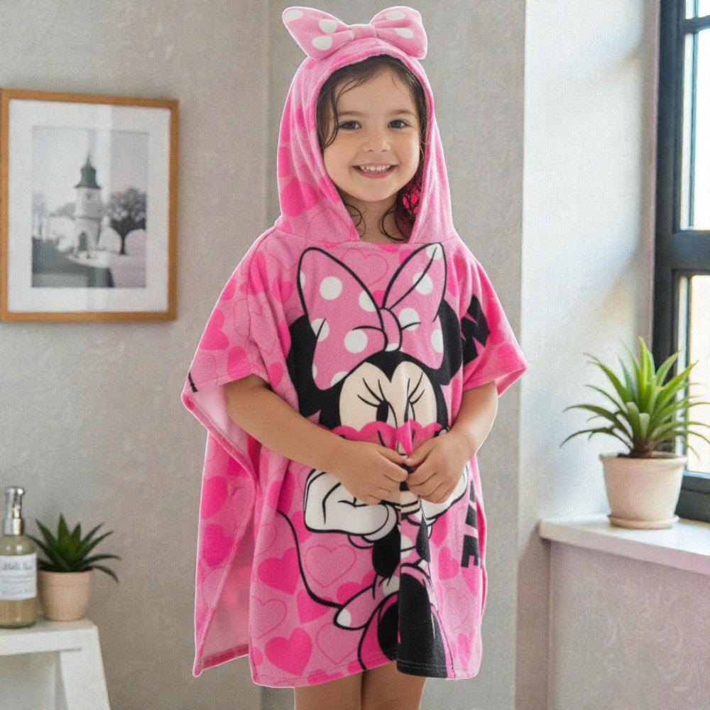 Cape de bain enfant Minnie rose