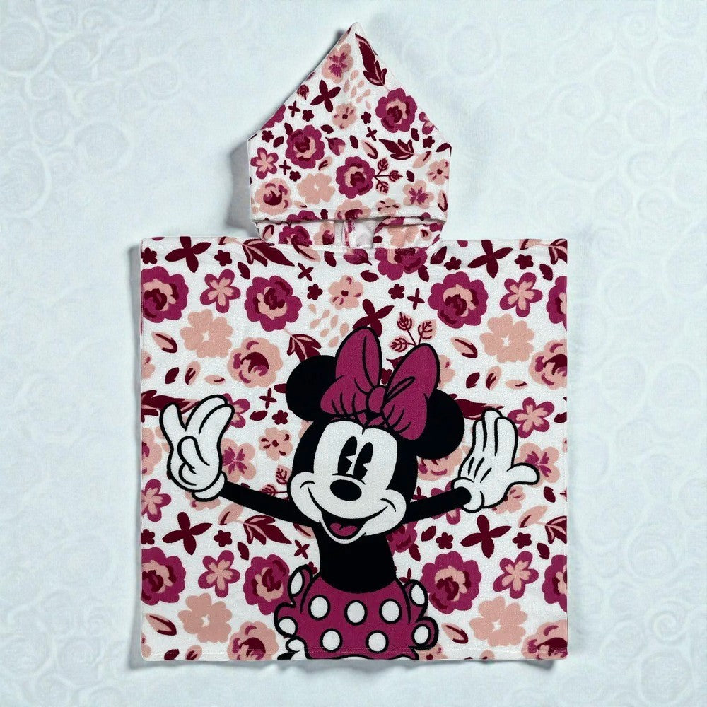 Cape de bain enfant Minnie à fleurs