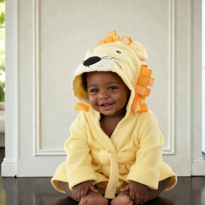 Cape de bain bébé lion