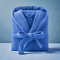 Peignoir homme éponge bleu à capuche