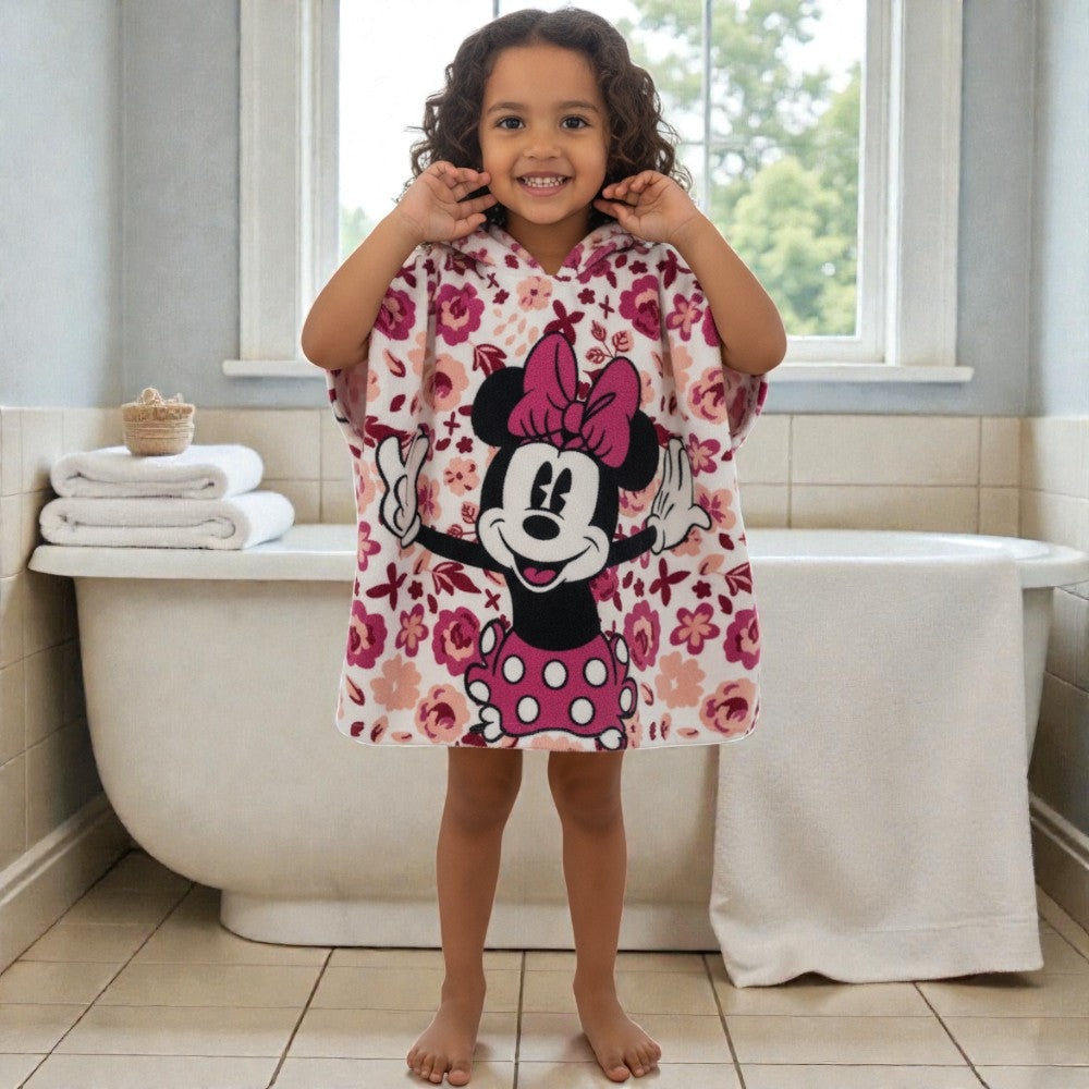 Cape de bain enfant Minnie à fleurs