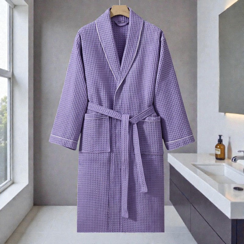 Peignoir femme nid d'abeille lila