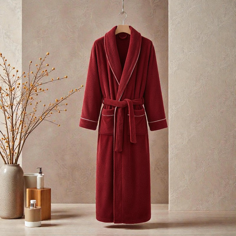 Peignoir homme polaire rouge