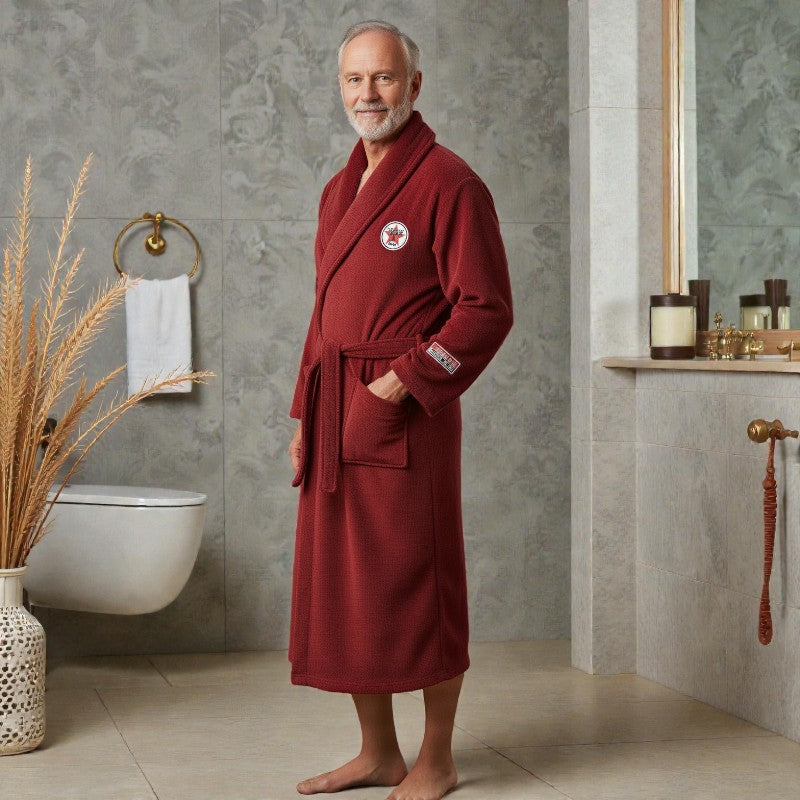 Peignoir homme polaire rouge