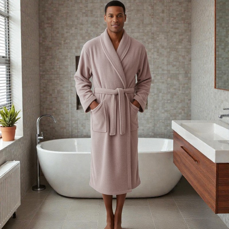 Peignoir femme et homme éponge beige