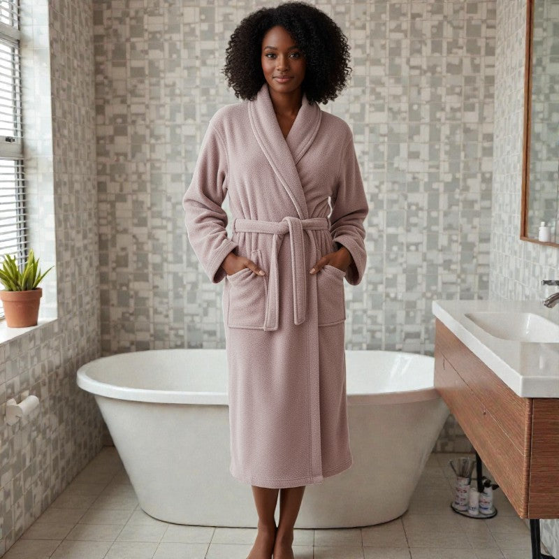 Peignoir femme et homme éponge beige