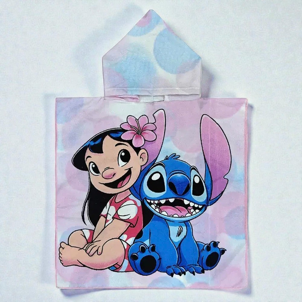 Cape de bain enfant Lilo et Stitch rose