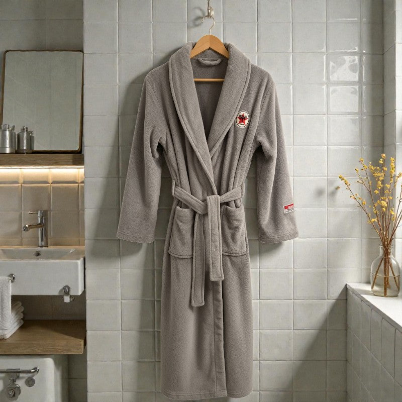 Peignoir homme polaire gris clair