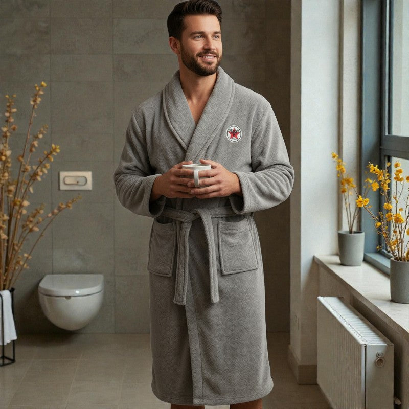Peignoir homme polaire gris clair