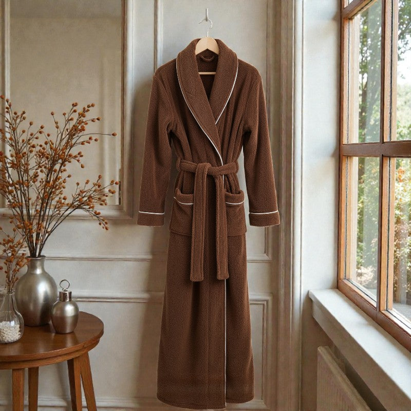 Peignoir femme polaire marron