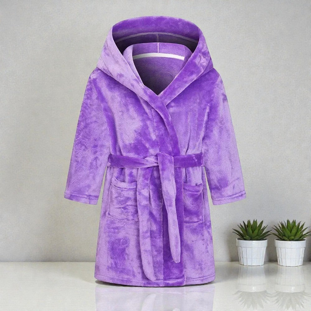 Peignoir enfant polaire uni-couleur