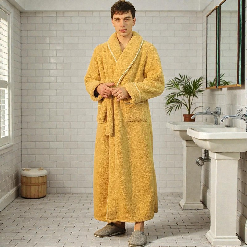 Peignoir homme polaire jaune