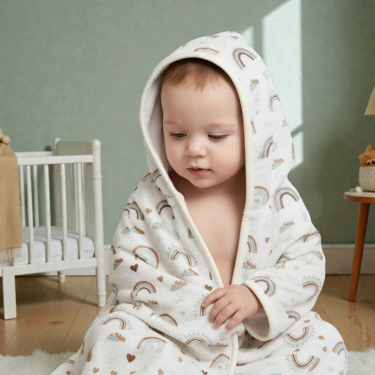 Cape de bain bébé arc-en-ciel