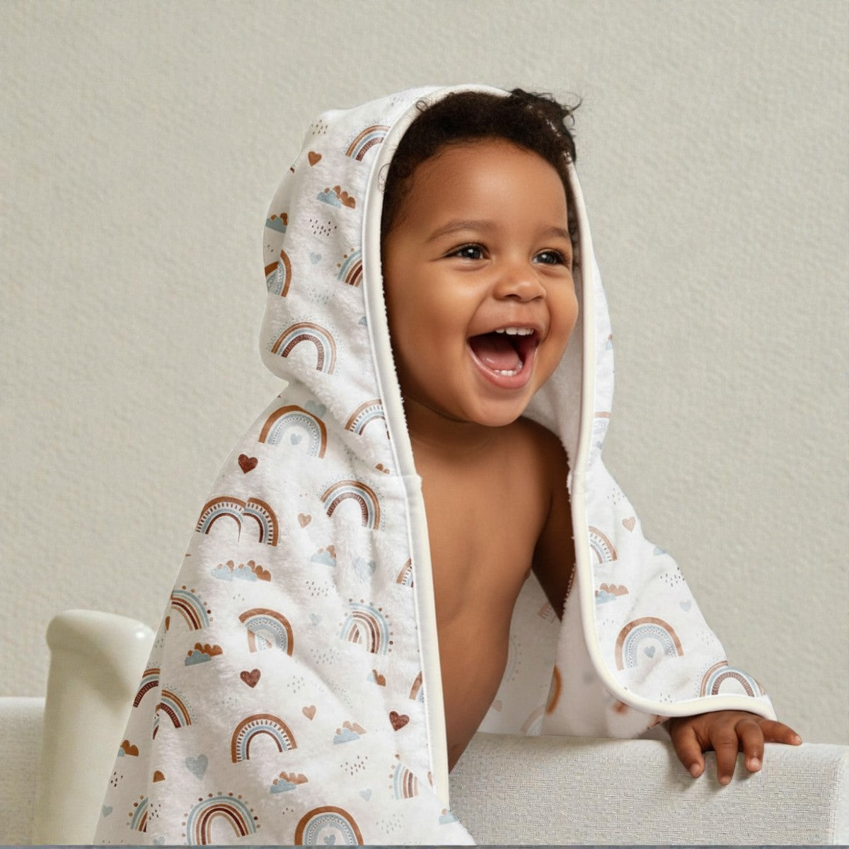 Cape de bain bébé arc-en-ciel