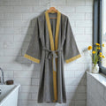 Peignoir homme coton jacquard gris et or