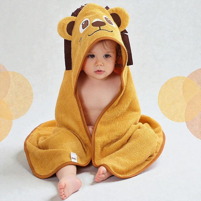 Cape de bain bébé lion