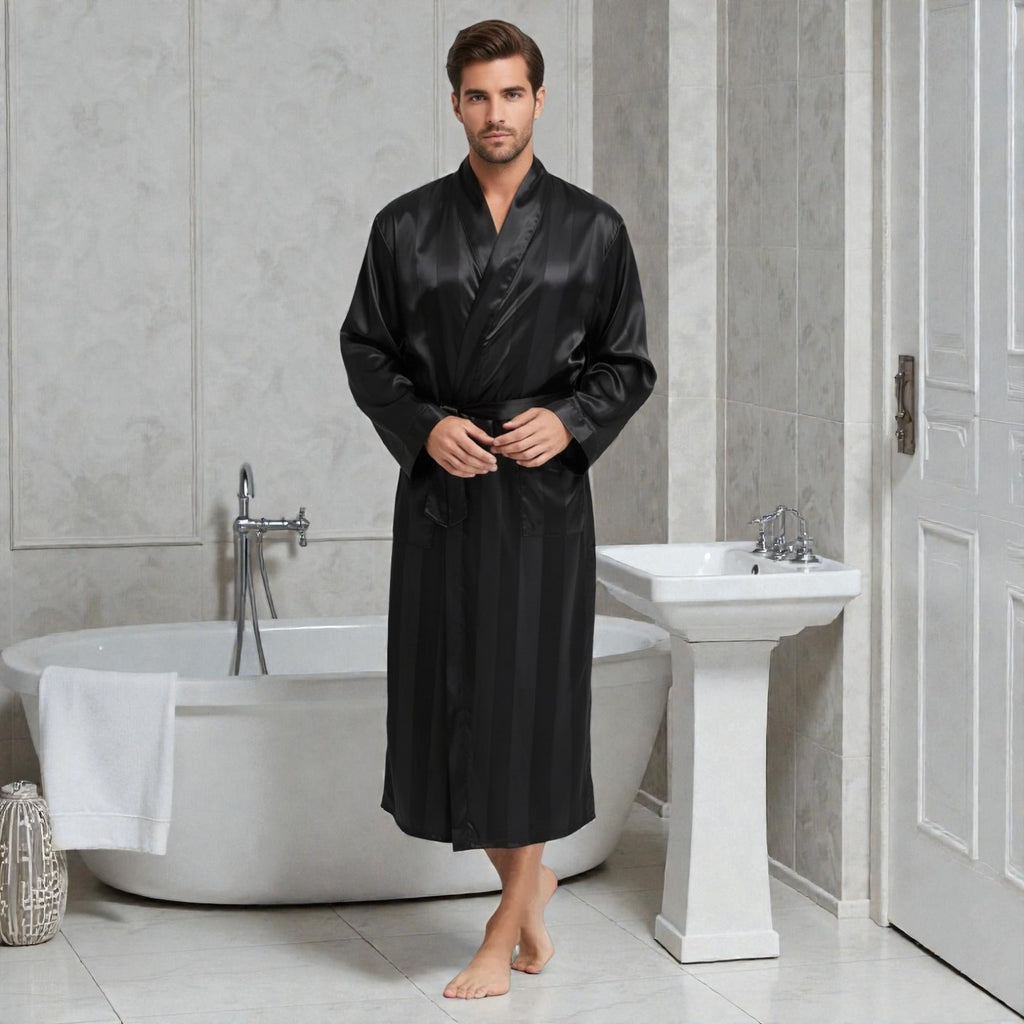 Peignoir Satin Homme Long | Confort
