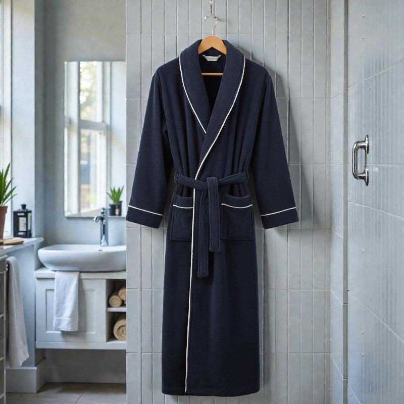 Peignoir homme polaire bleu marine