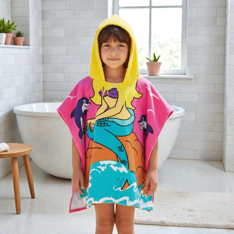 Cape de bain enfant sirène