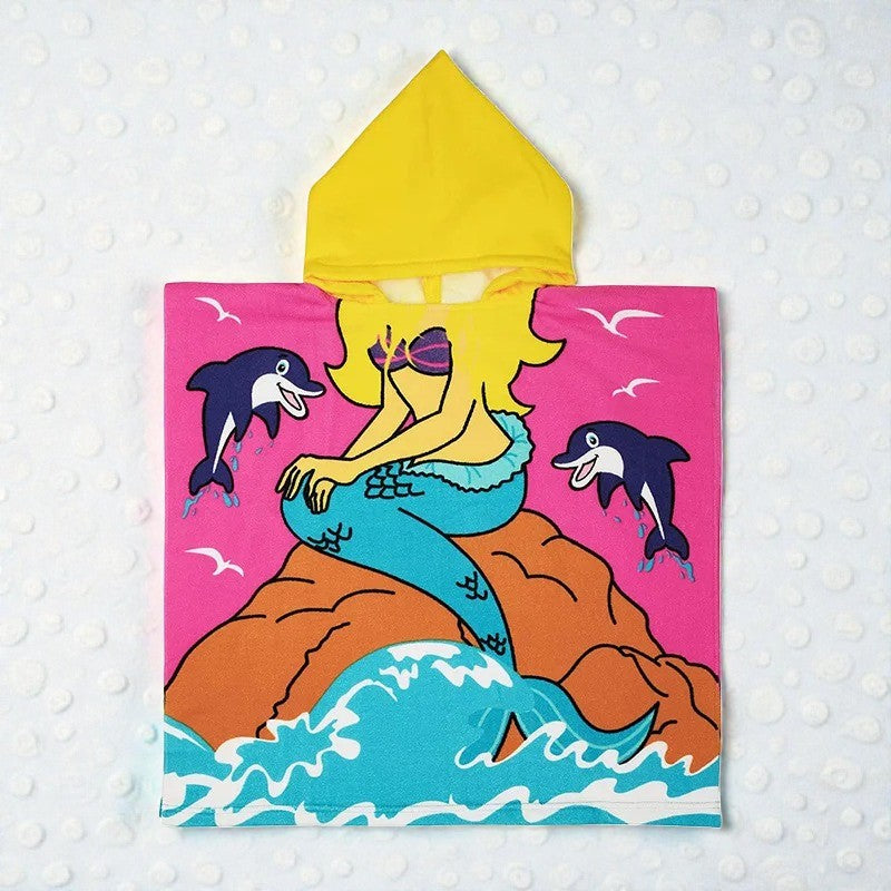 Cape de bain enfant sirène