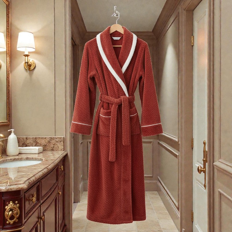 Peignoir femme polaire rouge
