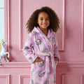 Peignoir enfant polaire à capuche licorne
