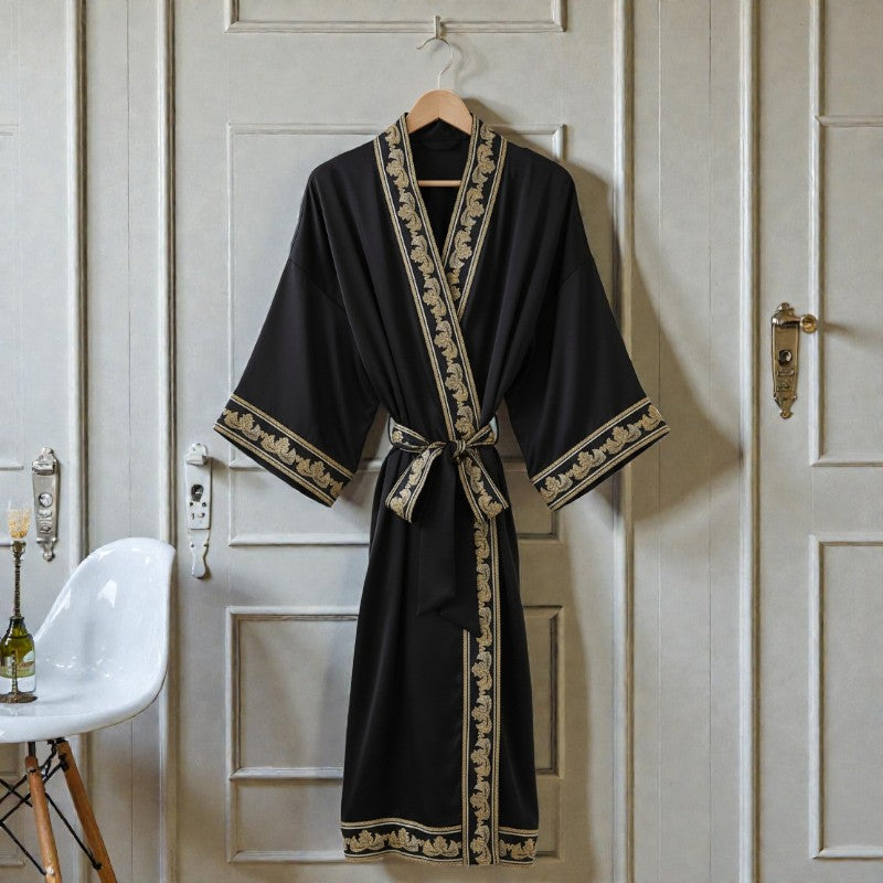 Peignoir femme satin noir