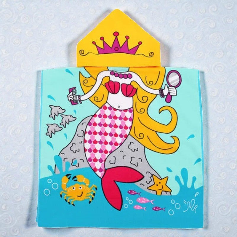 Cape de bain enfant sirène