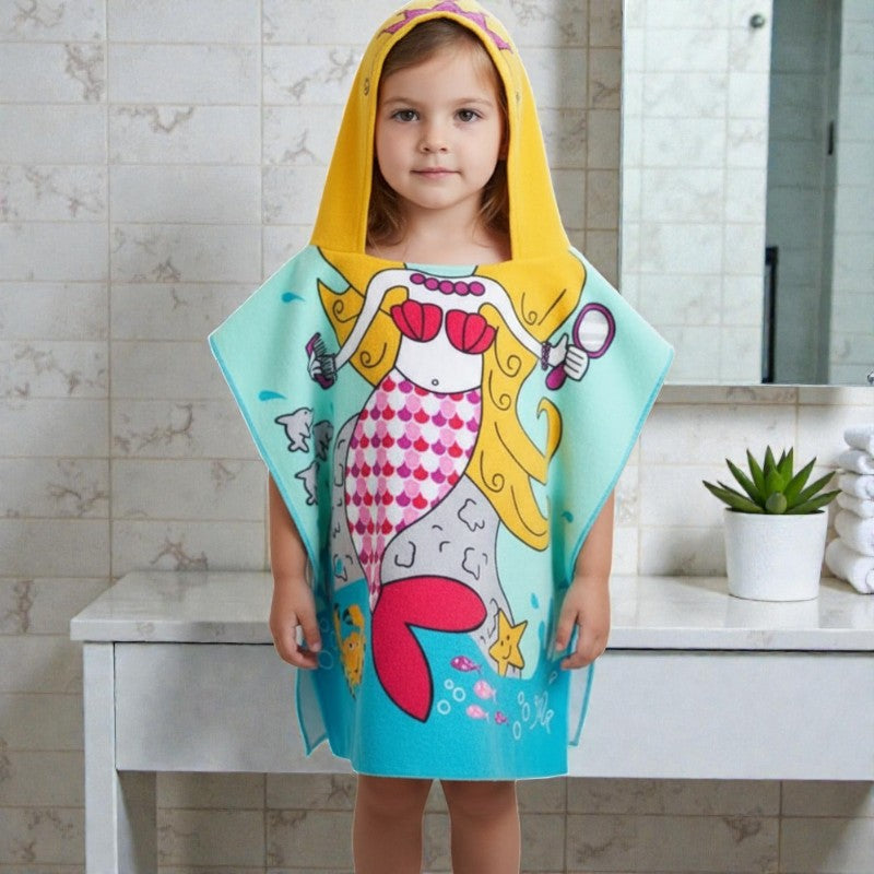 Cape de bain enfant sirène