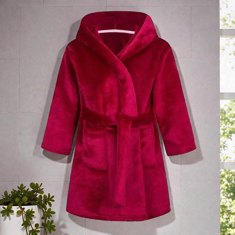 Peignoir enfant polaire uni-couleur