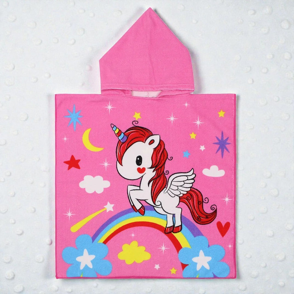 Cape de bain enfant licorne avec capuche