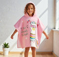 Cape de bain enfant lama rose