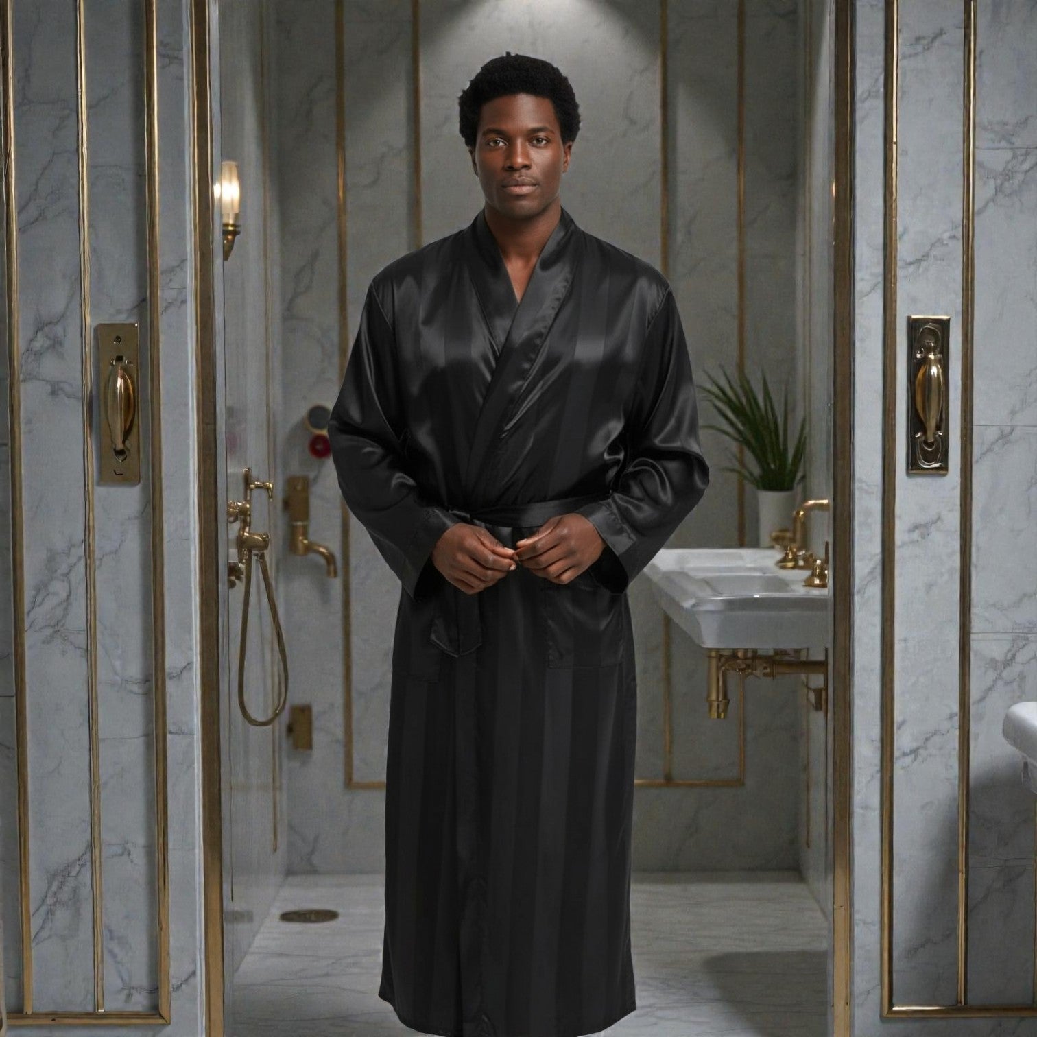 Peignoir Satin Homme Long | Confort