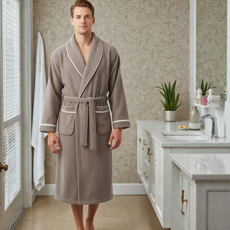 Peignoir homme polaire beige