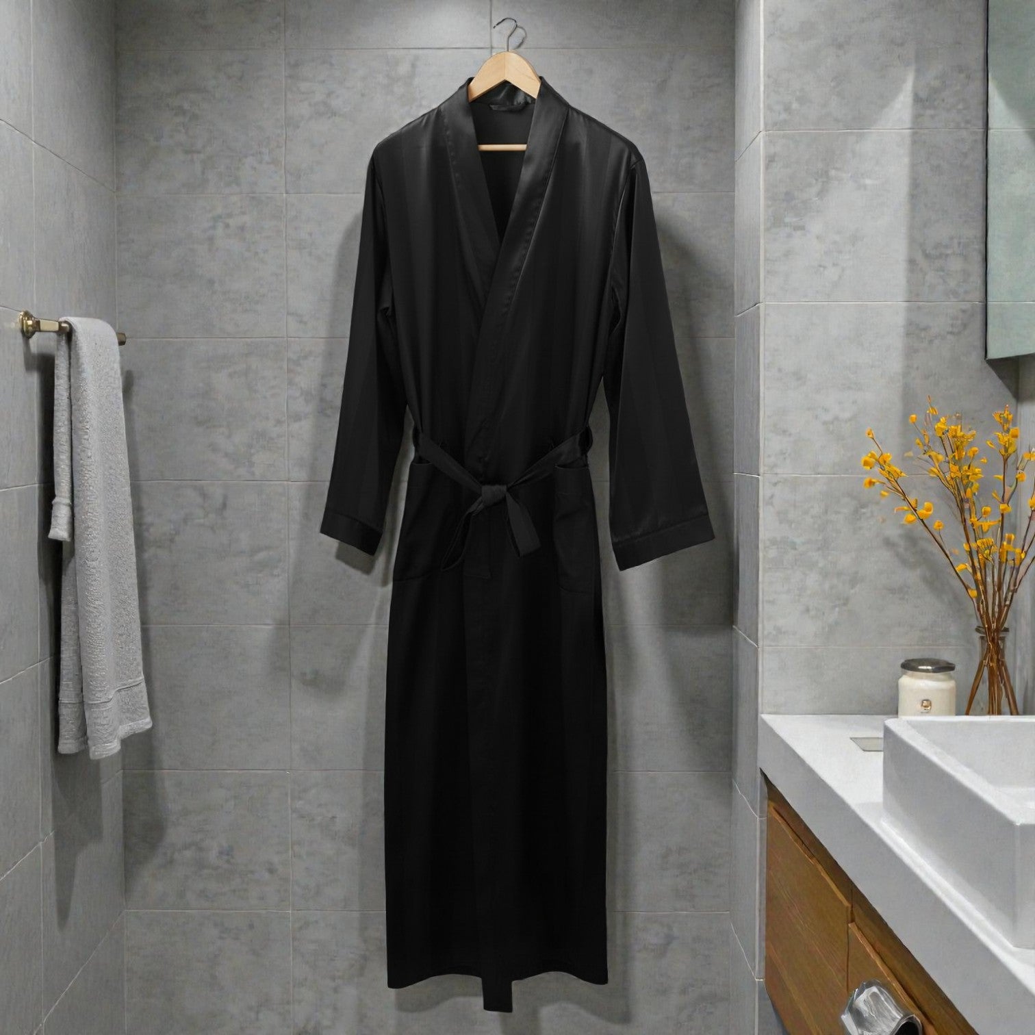 Peignoir Satin Homme Long | Confort