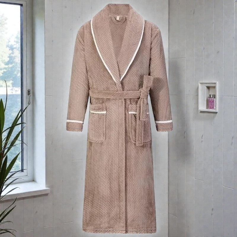 Peignoir homme polaire beige