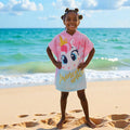 Cape de bain enfant licorne rose