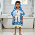 Cape de bain enfant astronaute bleue