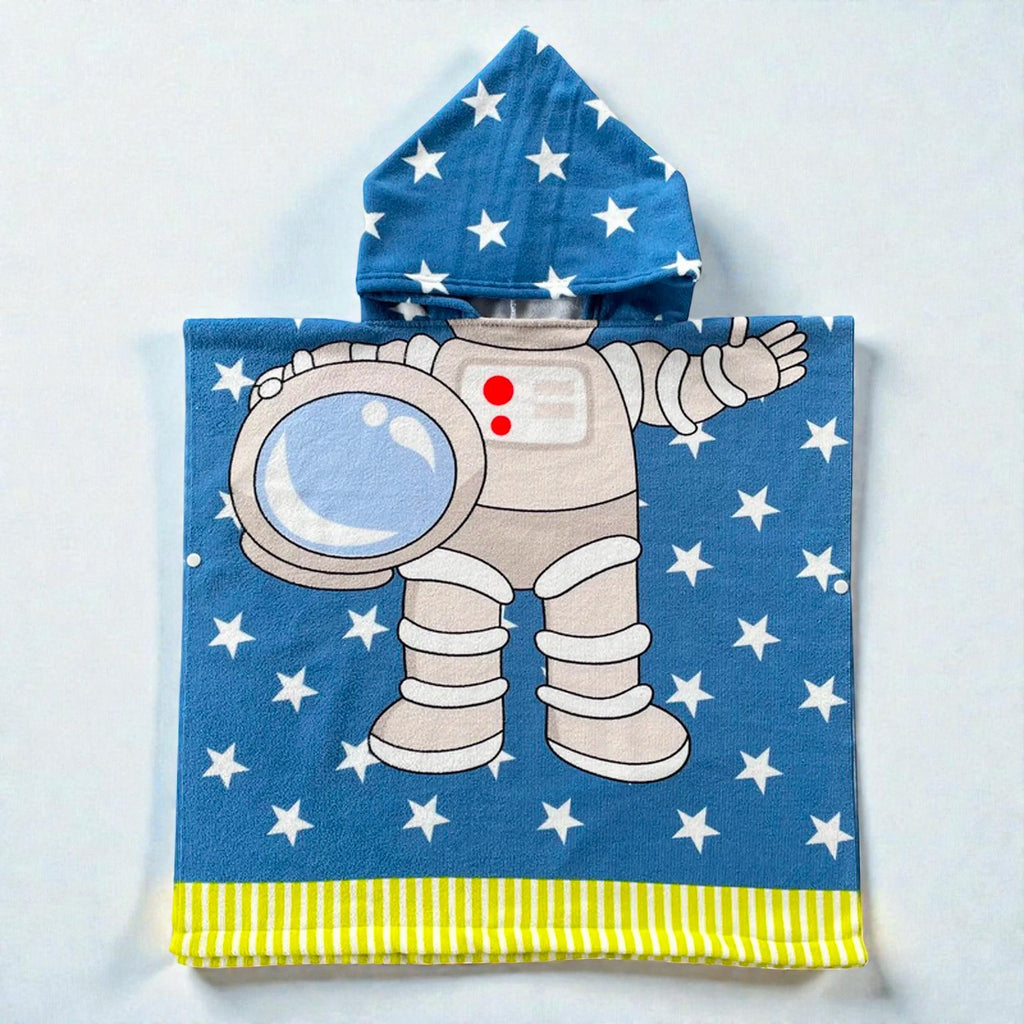 Cape de bain enfant astronaute bleue