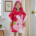 Cape de bain enfant lapin rose