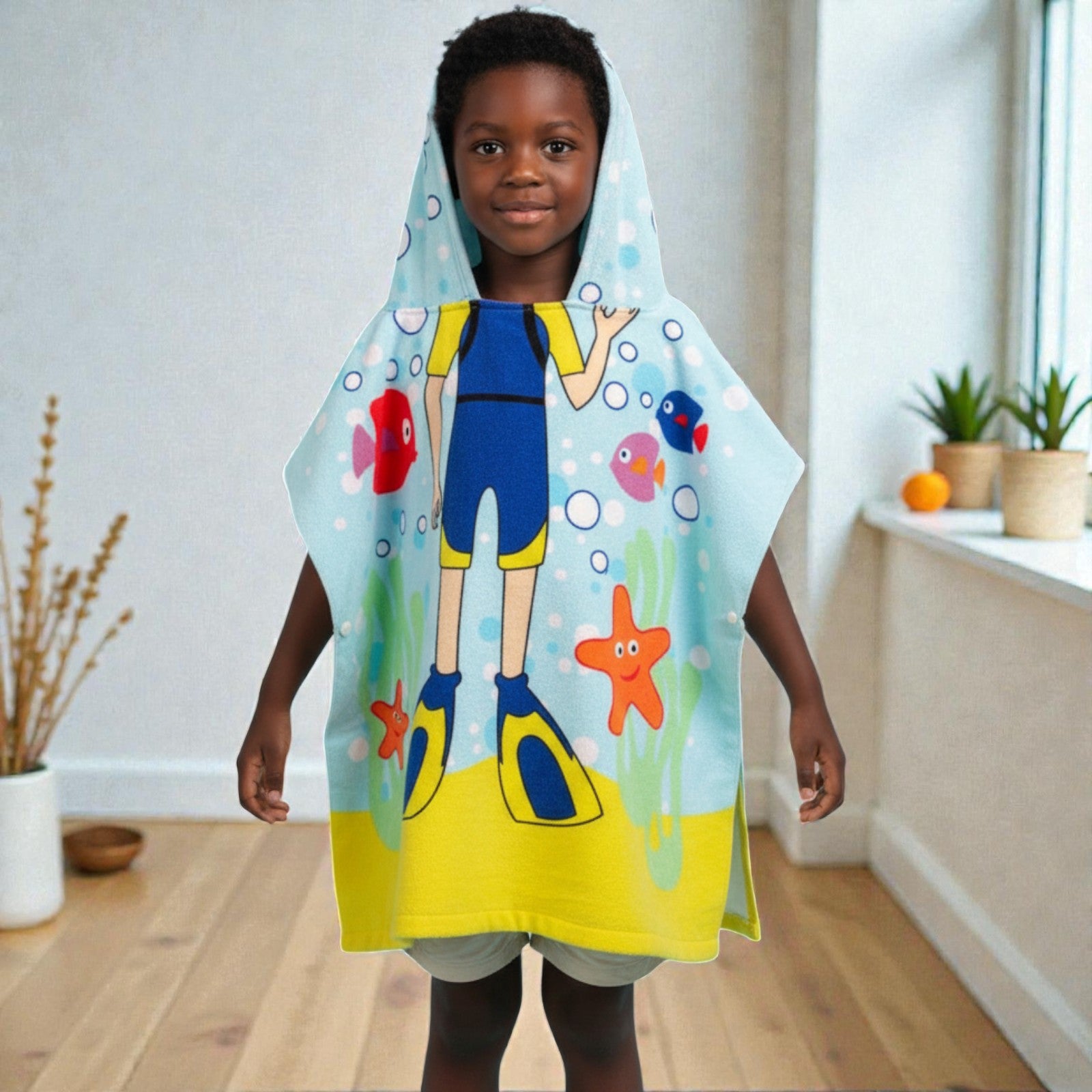 Cape de bain enfant plongeur