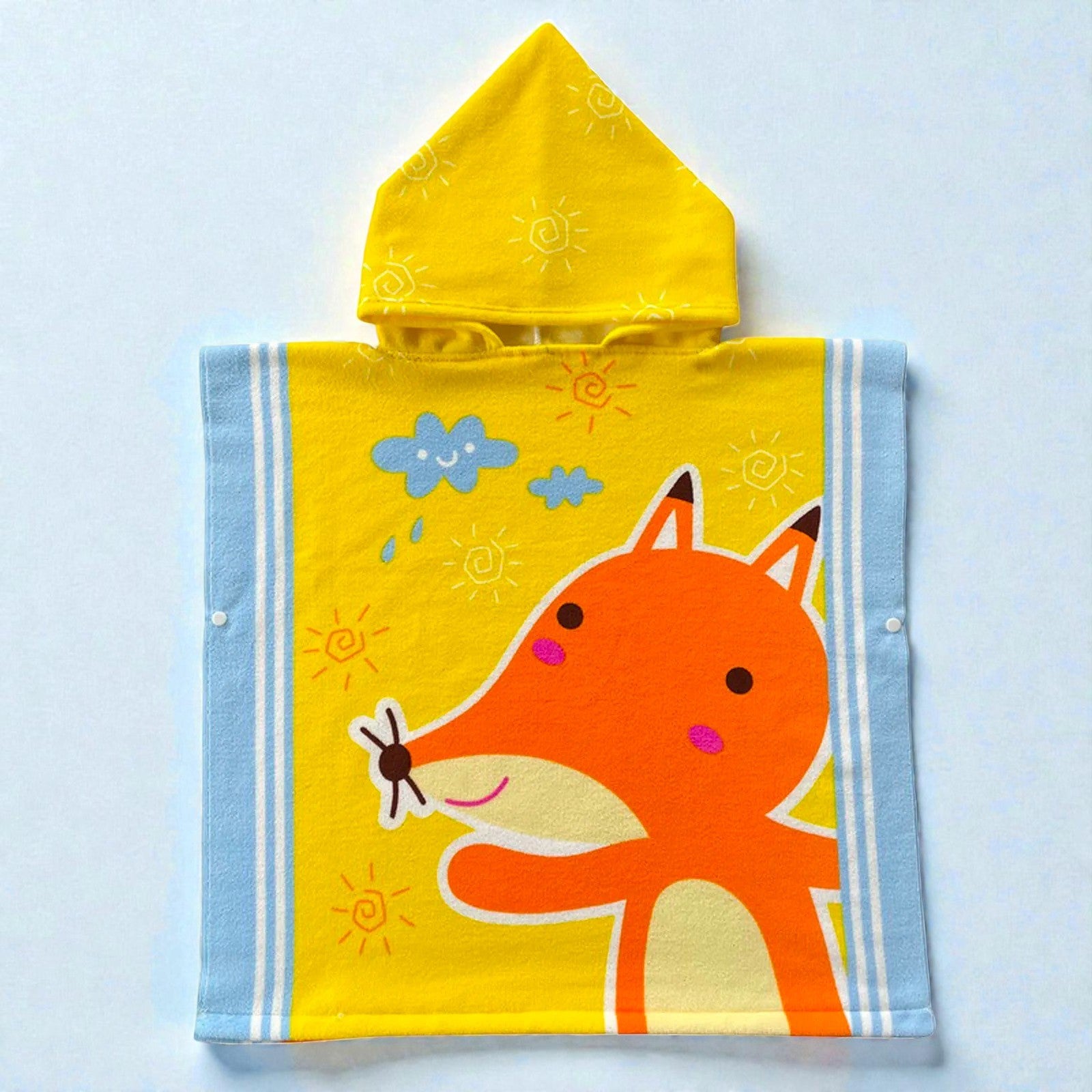 Cape de bain enfant renard jaune