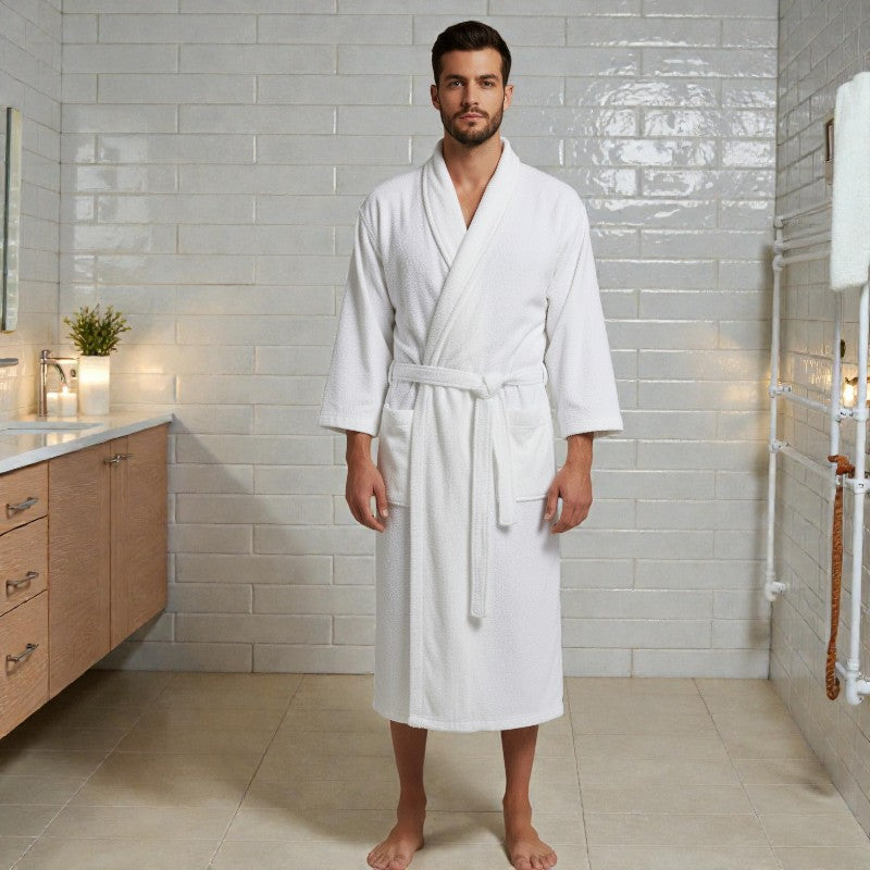 Peignoir homme éponge blanc
